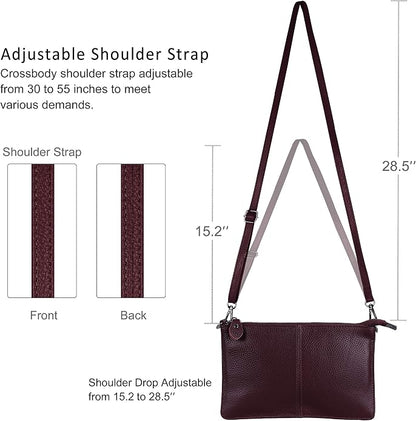 befen Genuine Leather Wristlet Clutch Wallet Purses Small Crossbody Bags for Women with RFID Blocking Card Slots
