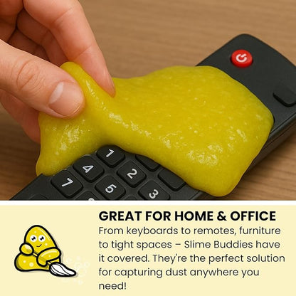 Slime Buddies Car Cleaning Gel Putty - 6 Pack Lemon Scented Interior Detailing Tool for Cup Holder, Air Vent & Keyboard - Reusable Auto Detailing Accessories - Dust Remover Goop - Gifts for Men Women