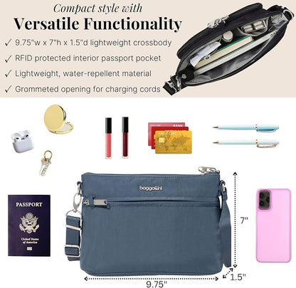 Baggallini womens Securtex Anti-theft Memento Crossbody Bag