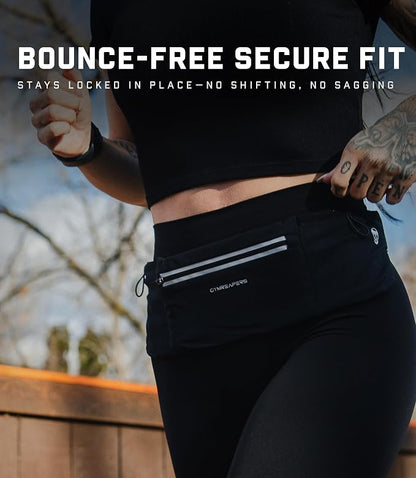 Gymreapers Stryda Running Belt Fanny Pack For Women & Men - Phone Holder Waist Belt Gifts For Runners, Joggers, Sports & Gym Workout - Lightweight Adjustable Waist Pouch For Running Gear Accessories