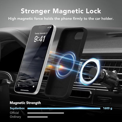 Magnetic for iPhone 17e/iPhone 16e Case, Compatible with MagSafe, [Soft Anti-Scratch Microfiber Lining] Slim Silicone Shockproof Protective Phone Case for iPhone 17e/16e 6.1", Black