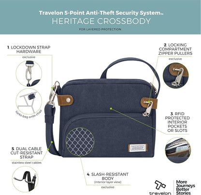 Travelon Anti-Theft Heritage Small Crossbody Bag
