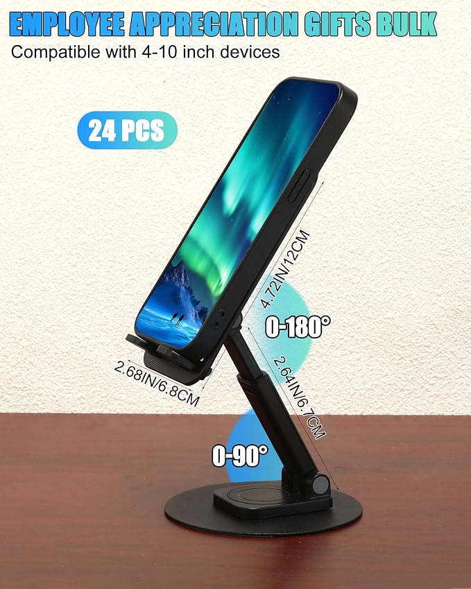 12 Pcs Employee Appreciation Gift Bulk Motivational Cell Phone Stand 360 Rotating Desk Accessory Quote “May You Be Proud of the Work You Do” for Workers Doctor Teachers Volunteers