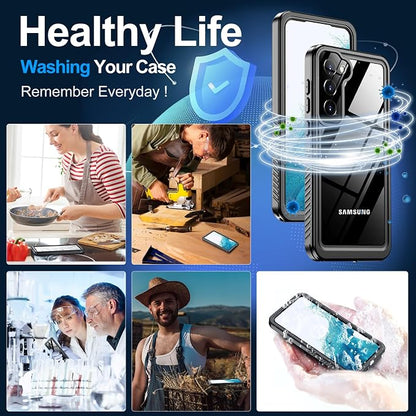 MOZOTER for Samsung Galaxy S22 Case Waterproof,[IPX8 Underwater Case][Full Body Shockproof & Military Dropproof] Clear Sound Quality Built-in Screen Protector for Samsung S22 6.1 inch-Black