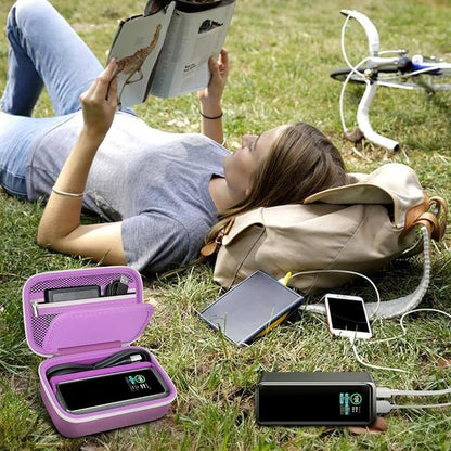 Laptop Power Bank Case for Anker 25000& Prime 27650, Purple | Organizes the Power Bank, Small Cables and 100W Charging Base; Larger 150W Charging Base Does Not Fit, Case Only