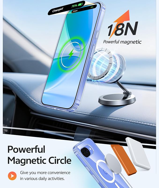 FNTCASE for Google Pixel 10a Case: [Fit for Magsafe] [Screen Protector] Anti Yellowing Transparent Clear - Military Grade Shockproof Protective Phone Cover for Pixel 10A - Clear