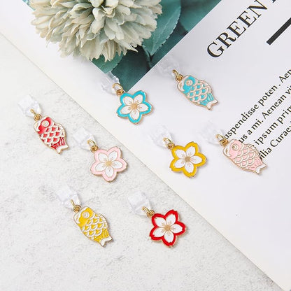 7-10Pcs Dust Plug Charm Type C with Alloy Pendants Cute Cell Phone Charms for Most Type C Phone,Readers Device
