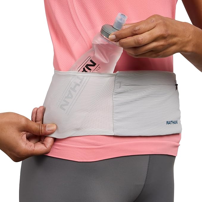 Nathan Zipster Max Running Belt, Running Belts for Women and Men, Bounce-Free Waist Pack with Extra Large Zipper Pocket, Smartphone Storage, Walking, Gym, Hiking