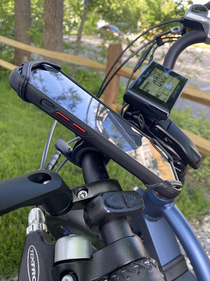 TeamObsidian Bike Phone Mount [ Size L] Made of Durable Non-Slip Silicone. Rotatable Mobile Cellphone Holder/Universal Cradle for All Bicycle Handlebars and 99% of Smartphones:
