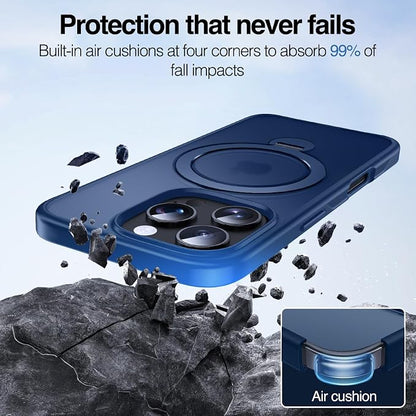 Anqrp 360° All-in-ONE Stand Case for iPhone 16 Pro Case with Rotatable Magnetic Kickstand Ring Holder, Compatible with MagSafe, MIL-Grade Shockproof iPhone 16 Pro Phone Case Cover 6.3 inch, Blue
