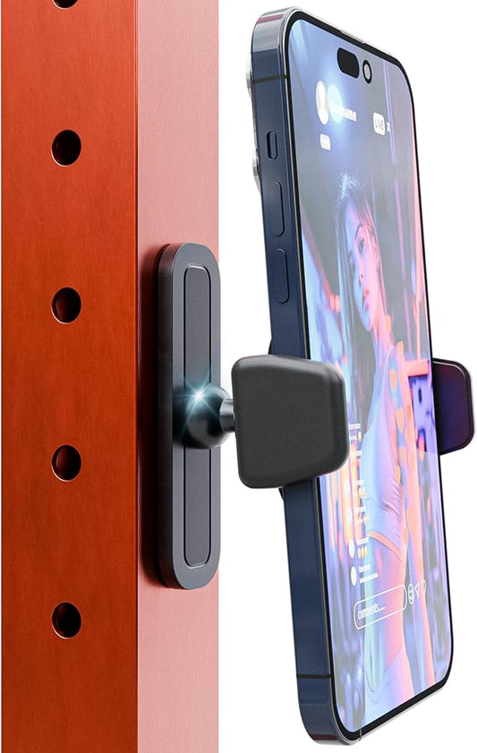 Magnetic Phone Holder for Gym – Essential Gym Rats Stuff – Magnetic Tripod for iPhone and Magnet Phone Mount– Home Workout Accessories and Gear