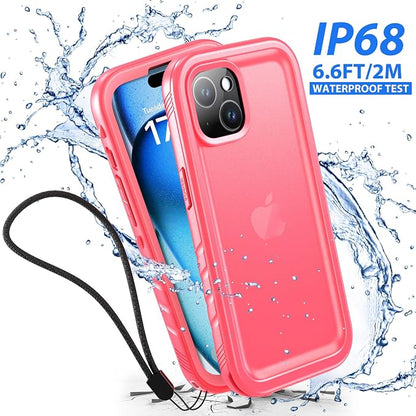 SPORTLINK for iPhone 15 Case - IP68 Waterproof Military Protective Full Body Heavy Duty Shockproof 360 Sealed Dustproof with Camera Screen Protector Phone Cover for i Phone 15 6.1" Pink
