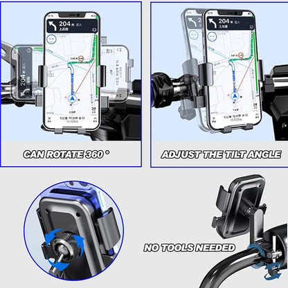Bike Phone Holder,Motorcycle Phone Mount, Bicycle Handlebar Holder Mount for Adults Kids,No Tools Required, Easy to Install, for iPhone and 4.7-7" Smartphones (1, Black)