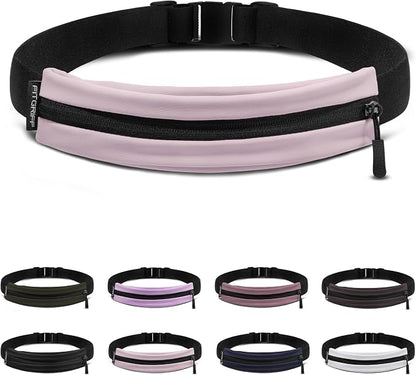 Fitgriff® Running Belt V2 for Men & Women - Slim Fanny Pack, Phone Holder for Jogging, (Fits All Cell Phones) - Money Belt, Runners Waist Pouch (Blush Pink, One Size (Waist 24.4 – 43.3 inches))