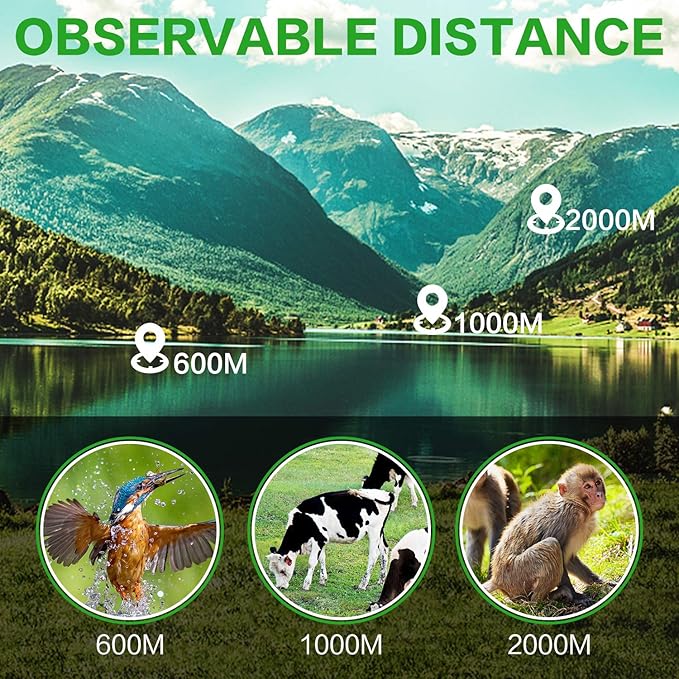 40X60 Monocular Telescope, High Power Monocular for Adults with Phone Adapter& Tripod& Hand Strap, Low Night Vision Monocular, Equipped with BAK4 Prism for Bird Watching and Traveling Concert