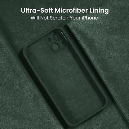 FireNova Designed for iPhone 15 Case, Silicone Upgraded [Camera Protection] Phone Case, Soft Anti-Scratch Microfiber Lining Inside, 6.1 inch, Alpine Green