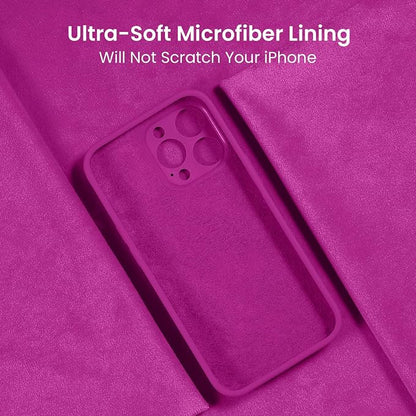 FireNova Designed for iPhone 16 Pro Max Case, Silicone Upgraded [Camera Protection] Phone Case, Soft Anti-Scratch Microfiber Lining Inside, 2024, Dark Fuchsia