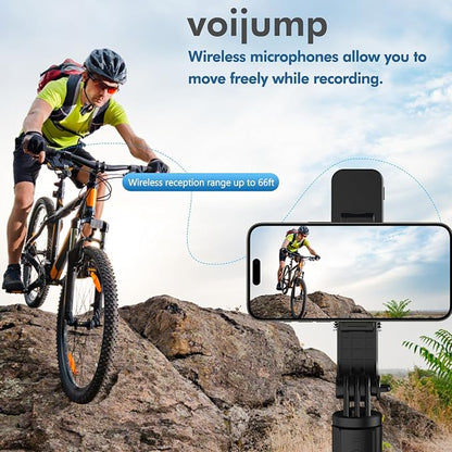 Professional Wireless Microphone for iPhone,iPad,Android, Lavalier Lapel Mic for Video Recording, Mini Mic Crystal Clear Recording with USB-C for Content Creators Vlog YouTube Tiktok Podcast Interview