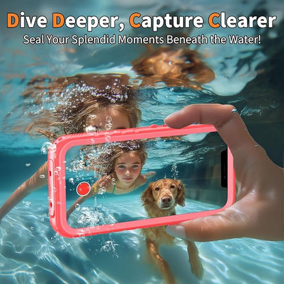 Cozycase Compatible with iPhone 12 Waterproof Case/iPhone 12 Pro Waterproof Case - Full Body Rugged Dustproof Shockproof Case with Built-in Screen Protective Case for iPhone 12/12 Pro 6.1''(Pink)
