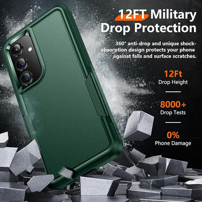 Red2Fire for Samsung Galaxy S25 Case, [Military Grade Drop Protection] Heavy Duty Full Body Shockproof Protection Non-Slip Phone Case for S25 Case 6.2 inch,Dark Green