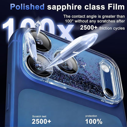 surundo for iPhone 17 Pro Camera Protector, Bling Glitter Camera Cover Design Flowing Liquid Quicksand, [Not Easy to Fall] [Strong Adsorption] 9H Tempered Glass Lens Cover Stylish Accessories