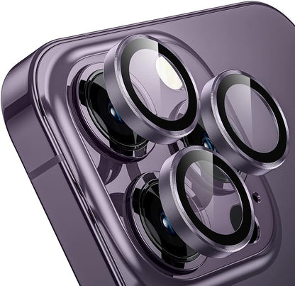 WSKEN for iPhone 14 Pro/iPhone 14 Pro Max Camera Lens Protector,[Night Shooting Mode] HD Tempered Metal Glass Camera Screen Protector Cover Film Accessories,Deep Purple