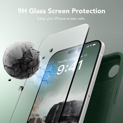Magnetic for iPhone Air Case, Compatible with MagSafe, [Full Camera Protection][Screen Protector] Silicone Shockproof Protective Phone Case for iPhone 17 Air 6.5", Alpine Green