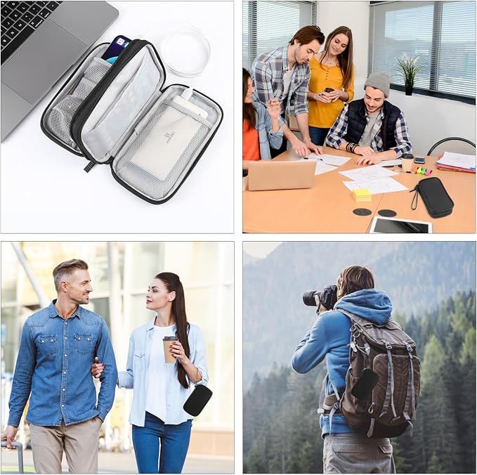 Electronic Accessories Carry Case, Electronic Accessories Organizer Carry Bag, Travel Cable Organizer Pouch, Portable Waterproof Double Layers All-in-One Storage Bag for Cord, Charger, Earphones (M)