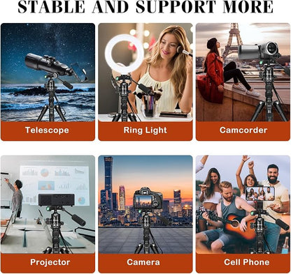 68" Ball Head Camera Tripod & Monopods, 360° Smooth Rotation V-Yoke Rifle Shooting Tripod & Hunting Stick, Heavy Duty Tripod for Camera and Outdoor Hunting with 16.5" Min Size and Carry Bag