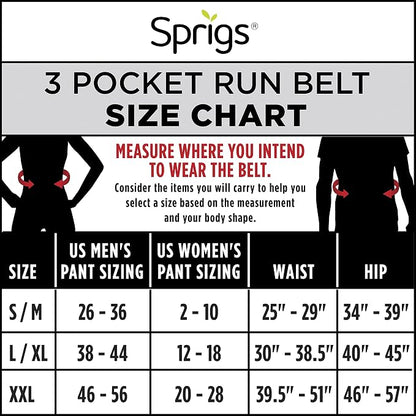 3 Pocket Adjustable Running Belt Waist Pack, Fanny Pack For Working Out With Sweat Resistant Backing, Holds All iPhone Models (Tie Dye/Black, Small/Medium)