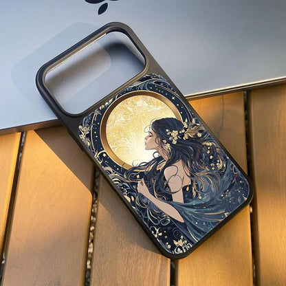 Constellation Series - Virgo Designs Magnetic for iPhone 17 pro max Case, Tarot Style Model Glass Phone Cover, Compatible with Magsafe - fits iPhone 17 pro max Case for Women