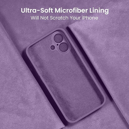 FireNova Designed for iPhone 16 Plus Case, Silicone Upgraded [Camera Protection] Case, Soft Anti-Scratch Microfiber Lining Inside, 6.7 inch, Light Purple