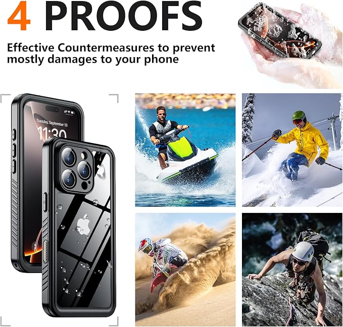 SPIDERCASE for iPhone 16 Pro Max Case Waterproof, Built-in Screen & Camera Protector [IP68 Underwater][Full Body Shockproof][Dustproof] Heavy Duty Rugged Phone Cover 6.9", Purple