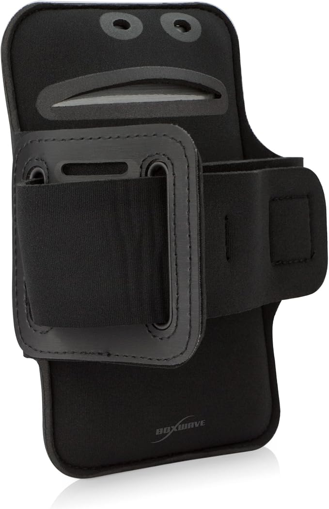 BoxWave Case Compatible with NUU Mobile A6L - Sports Armband, Adjustable Armband for Workout and Running - Jet Black