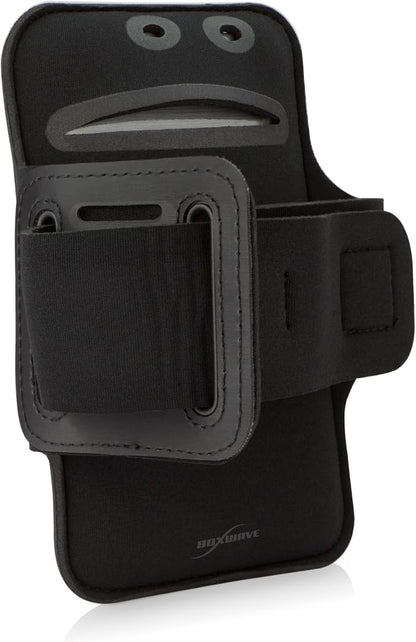 BoxWave Case Compatible with NUU Mobile A6L - Sports Armband, Adjustable Armband for Workout and Running - Jet Black