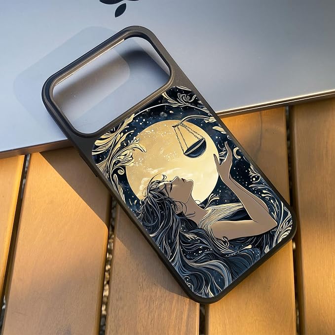 Constellation Series - Libra Designs Magnetic for iPhone 17 pro max Case, Tarot Style Model Glass Phone Cover, Compatible with Magsafe - fits iPhone 17 pro max Case for Women