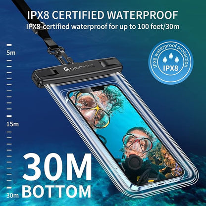 SYNCWIRE Waterproof Phone Pouch [2-Pack] - Universal IPX8 Waterproof Phone Case Dry Bag with Lanyard Compatible with iPhone 15/14/13/12/11 Pro XS MAX XR X Samsung S23 S22 S20+ and More Up to 7 Inches