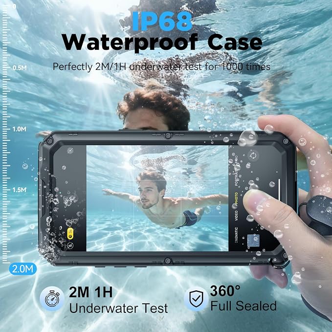 Beasyjoy for iPhone 17 Pro Max Case Waterproof, Heavy Duty Metal Case with Built-in Screen Protector, Full Body Rugged Military Grade Shockproof Dustproof Cover for Construction Outdoor 6.9", Black