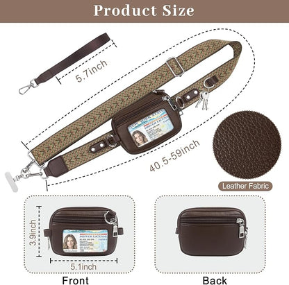 Clip and Go Cell Phone Pouch Lanyard Crossbody with Wallet | Adjustable Strap, Leather Purse Strap, Wrist Strap, For Women