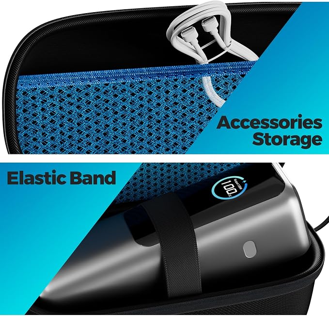 ProCase Hard Carrying Case for Anker 737 Power Bank 25000mAh 165W -Black | Zippered Travel Storage Organizer, Mesh Pocket for Cables & Accessories, Portable Charger Bag
