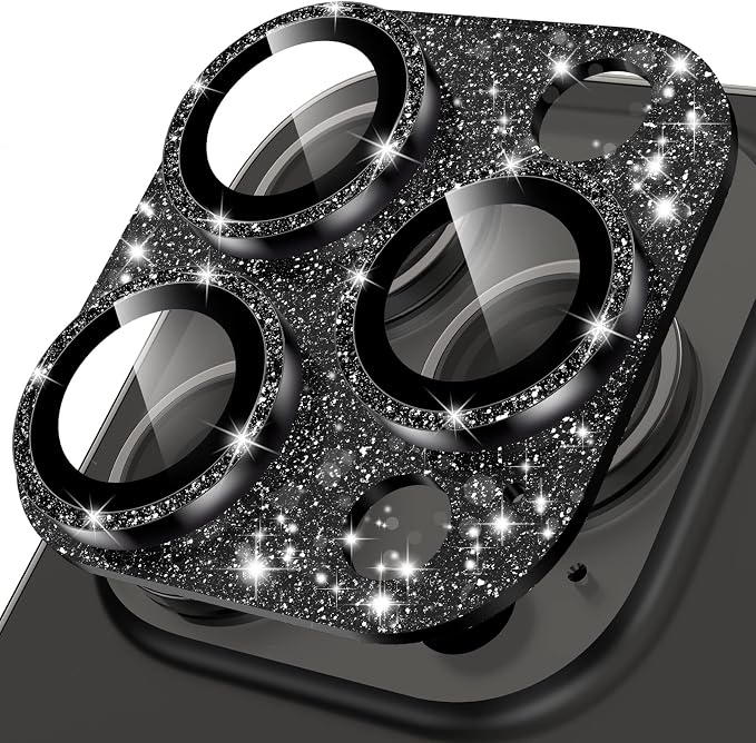 YWXTW for iPhone 14 Pro/iPhone 14 Pro Max Camera Lens Protector, [4TH Gen New Bling Design] Glitter Shiny Diamond Metal Ring Tempered Glass Back Camera Screen Protector Lens Cover (Graphite)