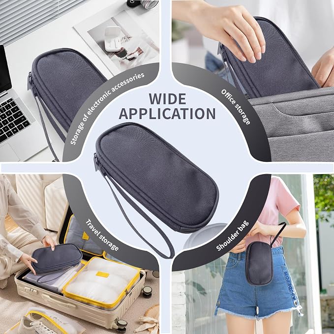 Electronics Organizer Travel Case, Cable Organizer Travel Essentials Tech Pouch,Suitable for Charger, Cable, Phone，Flash Drive,Black