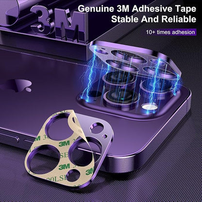Mothca 2 Pack Camera Lens Protector for iPhone 14 Pro/iPhone 14 Pro Max Matte Alloy Camera Cover [No Affect Photo Quality] No Lens Metal Ring Strong Adhesion Camera Protector Case Friendly (Purple)