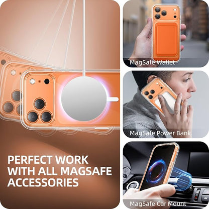 BERFY for iPhone 17 Pro Max Case, Compatible with MagSafe, Built-in Privacy Screen Protector, Camera Protection, Shockproof Full Body Phone Case 6.9", Clear