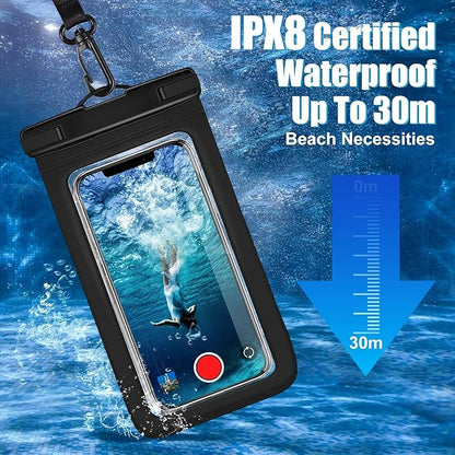 5 Pack Waterproof Phone Pouch IPX8 Universal Waterproof Case Dry Bag Phone Protector for iPhone 17/16/15/14/13 Pro Max Plus XS XR X 8 Galaxy S25 S24 S23 S22 S21 S20 Pixel Up to 8.4"(Multicolor 5)