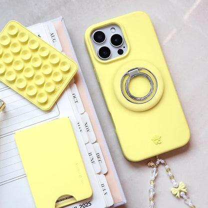 VELVET CAVIAR Compatible with MagSafe Phone Grip 2.0 | Cute Magnetic Ring Holder | Finger Loop Kickstand | Pop On Accessory for iPhone 17, 16, 15, 14, 13, 12 | Butter Yellow