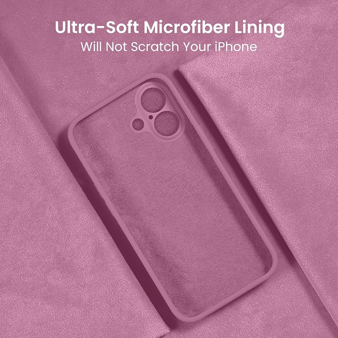 FireNova Designed for iPhone 16 Case, Silicone Upgraded [Camera Protection] Phone Case, Soft Anti-Scratch Microfiber Lining Inside, 6.1 inch, Lilac Purple