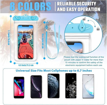 Weewooday 120 Pieces Waterproof Phone Pouch Bulk Universal Multicolor Cellphone Case Ipx8 Waterproof up to Smartphone 6.9 Inch for Cruise Gifts Beach Pool Party Outdoor Swimming Snorkeling