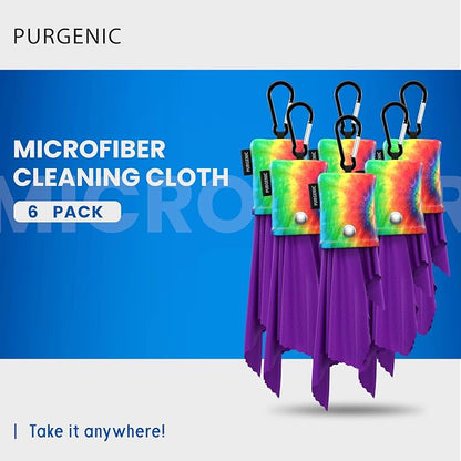 Microfiber Cloth & Glasses Wipes (6 Pack) Lens & Glasses Cleaning Cloth - Eye Glass Clean Cloths - Eyeglass Cleaning Cloth - Glass Cleaning Cloth - Camera Lenses & Gadget Delicate Screens - Tie Dye