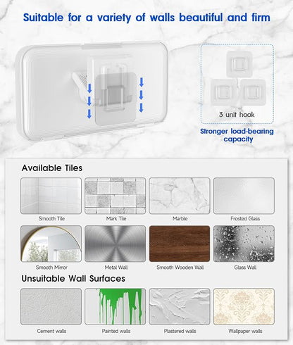 Mistriddle Waterproof Shower Phone Holder with 360° Rotation, Angle Adjustable, Enhanced Sound Quality, Wall Mounted Phone Holder for Bathroom Mirror Bathtub Kitchen, Up to 7 Inch (White)